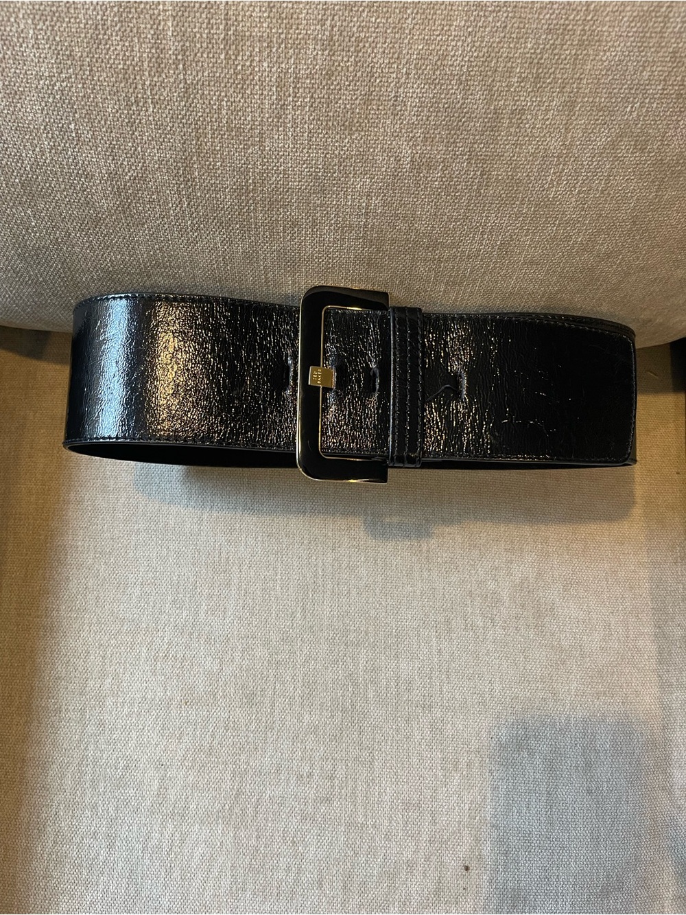 Ted Baker Black Patent Leather Wide Belt